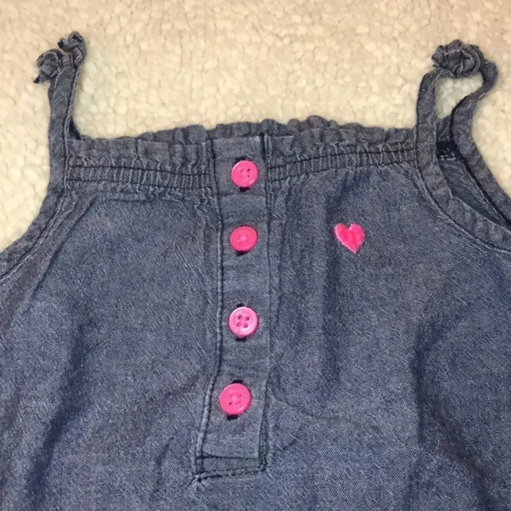 Carters 6 months denim and pink romper